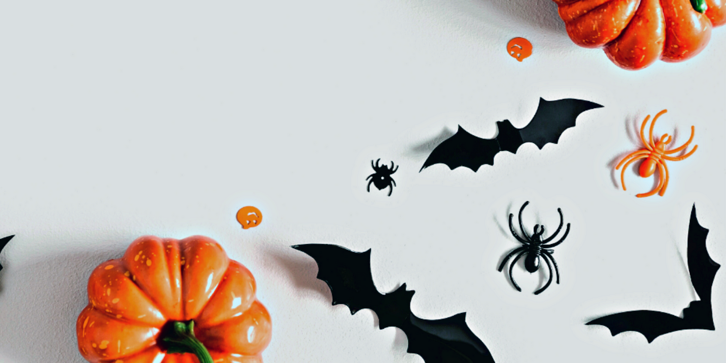 Various Halloween decorations including bats and pumpkins - Soulshine's Halloween Section