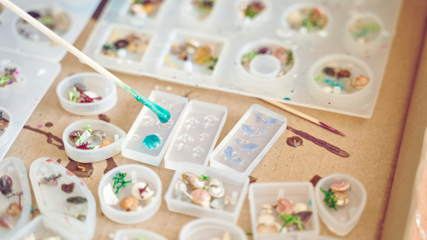 Molds being filled for a colourful project - Soulshine's Molds Section