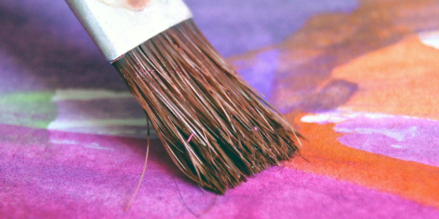 Paint brush going across a colourful canvas - Soulshine's Painting Supplies Section
