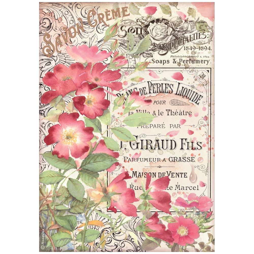 Stamperia - Rose Perfume : Savon Creme 8.5x7.5"