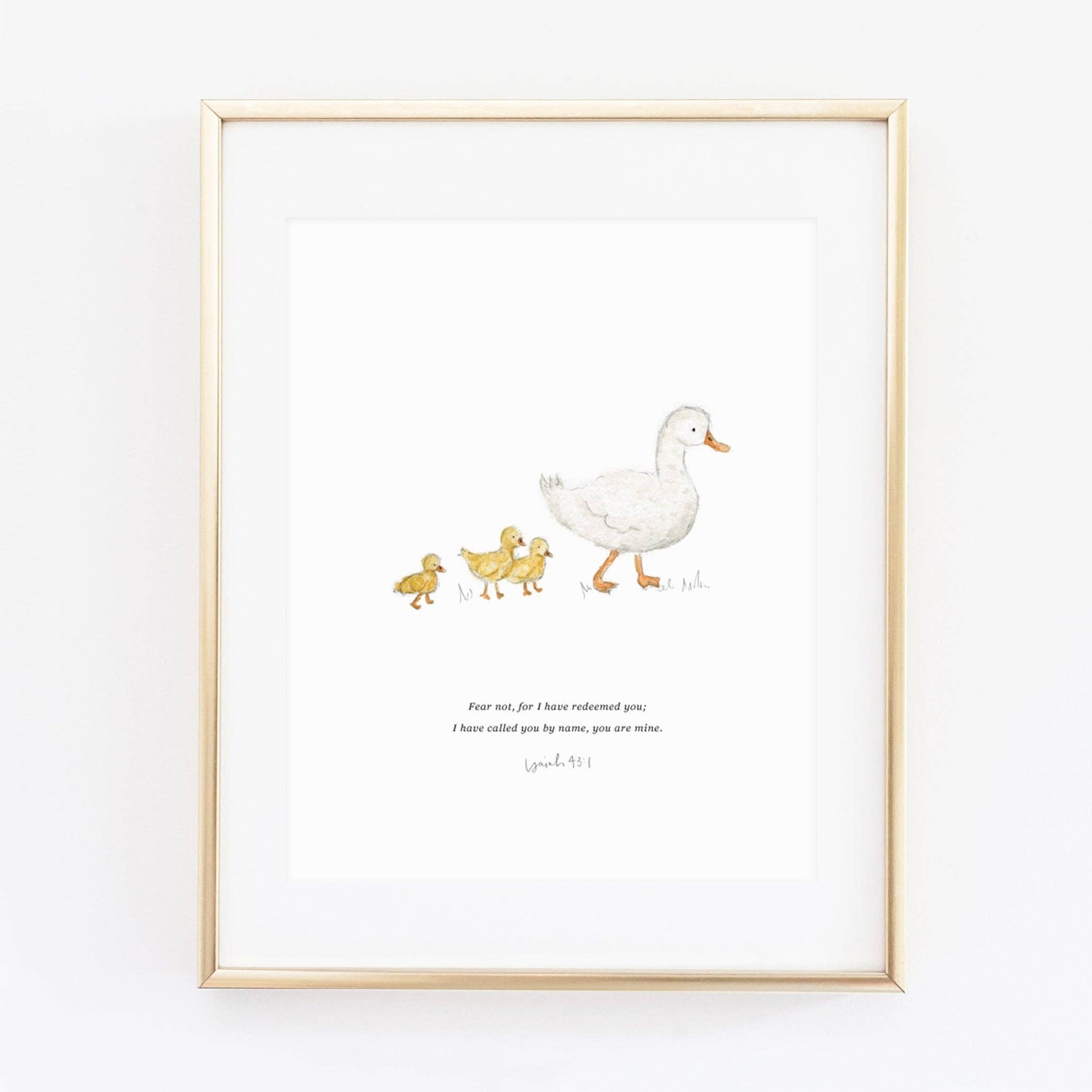 Isaiah 43:1 Mama & Baby Ducks Scripture Print