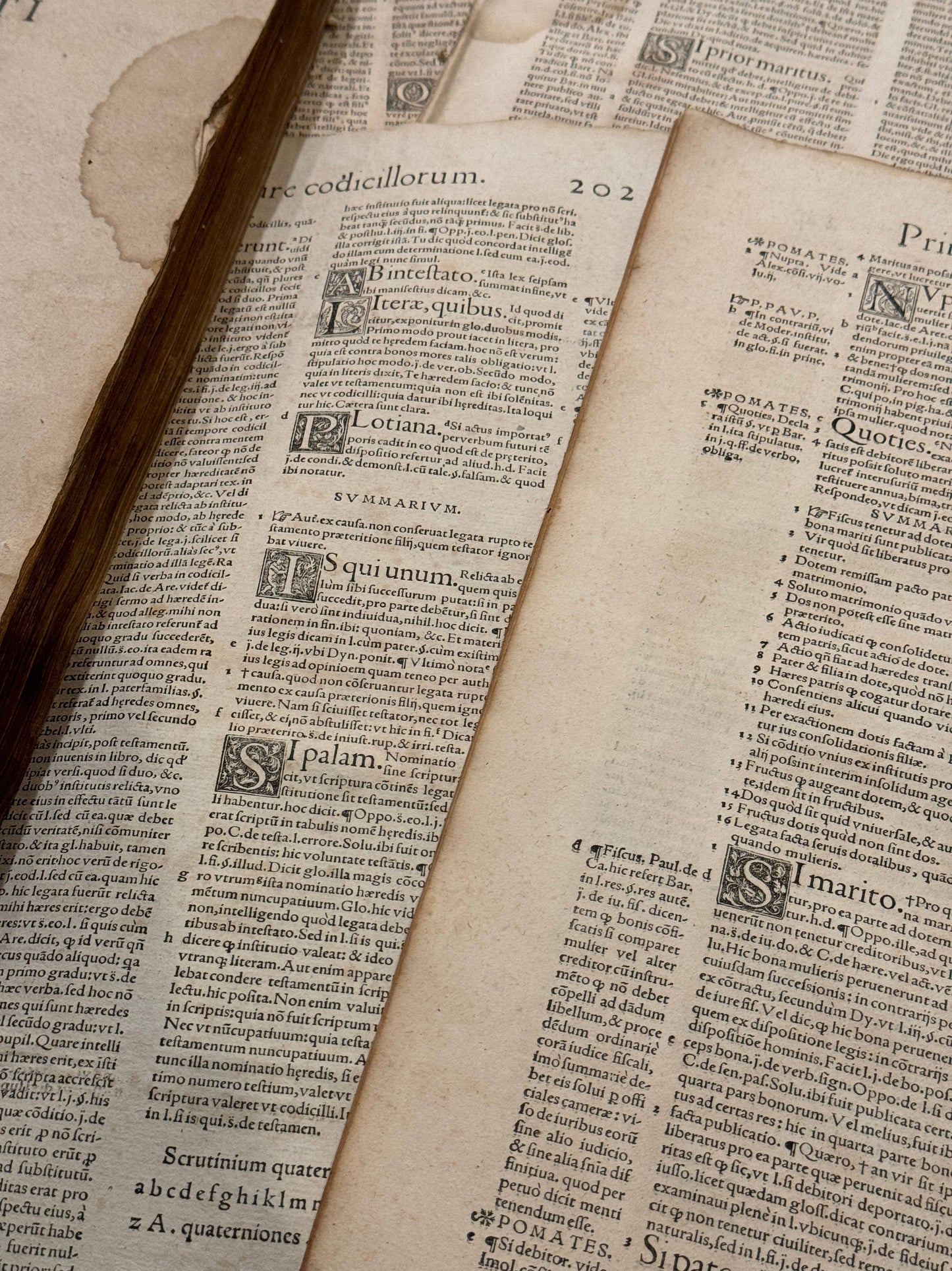 Original Italian Book Pages From 1550 Set/8