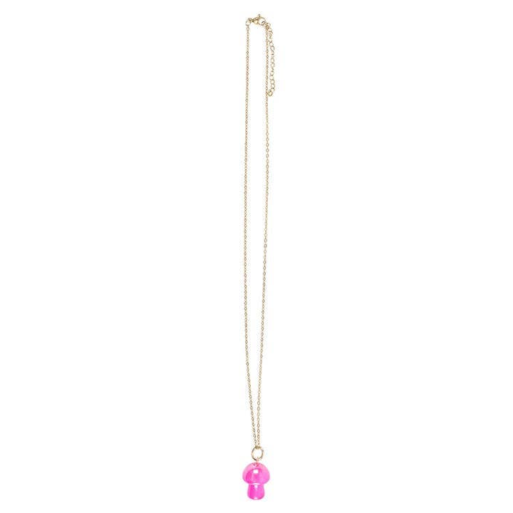 Something Different Wholesale Pink Aura Crystal Mushroom Necklace Greeting Card