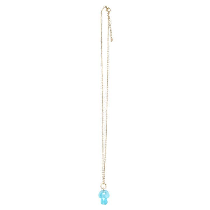 Something Different Wholesale Blue Aura Crystal Mushroom Necklace Greeting Card