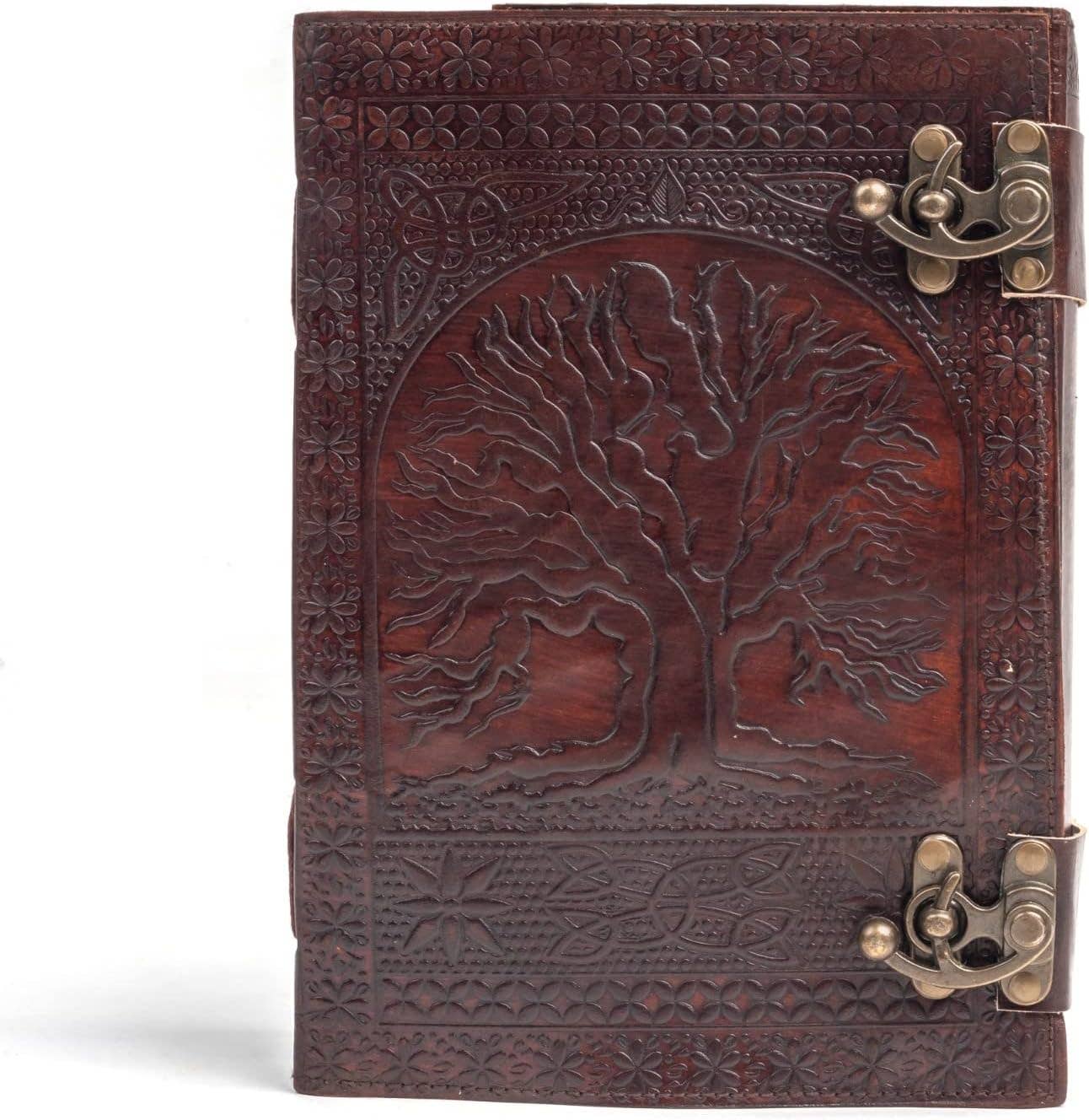 Tuzech 600 pages large tree of life journal | leather journal diary | embossed large tree of life notebook | writing leather notebook | handmade leather journal | leather grimoire | leather sketchbook 7 x 10 Thread Bound