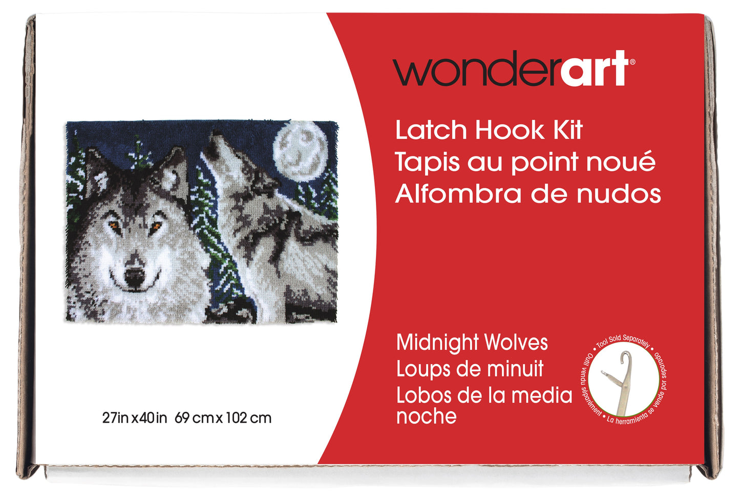 Wonderart : Latch Hook Kit - Midnight Wolves