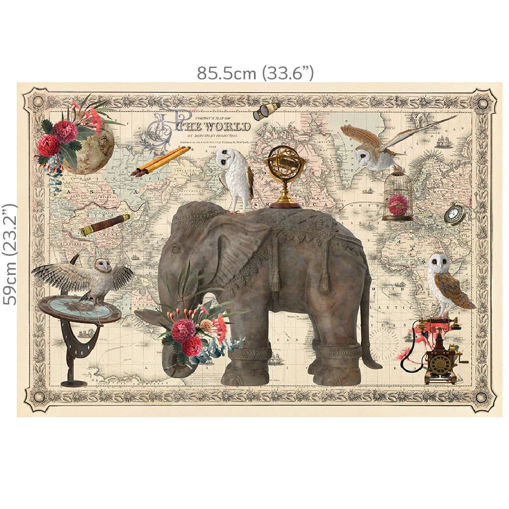 Hokus Pokus - Decor-Weave Decoupage - Around the World 33.6x23.2"