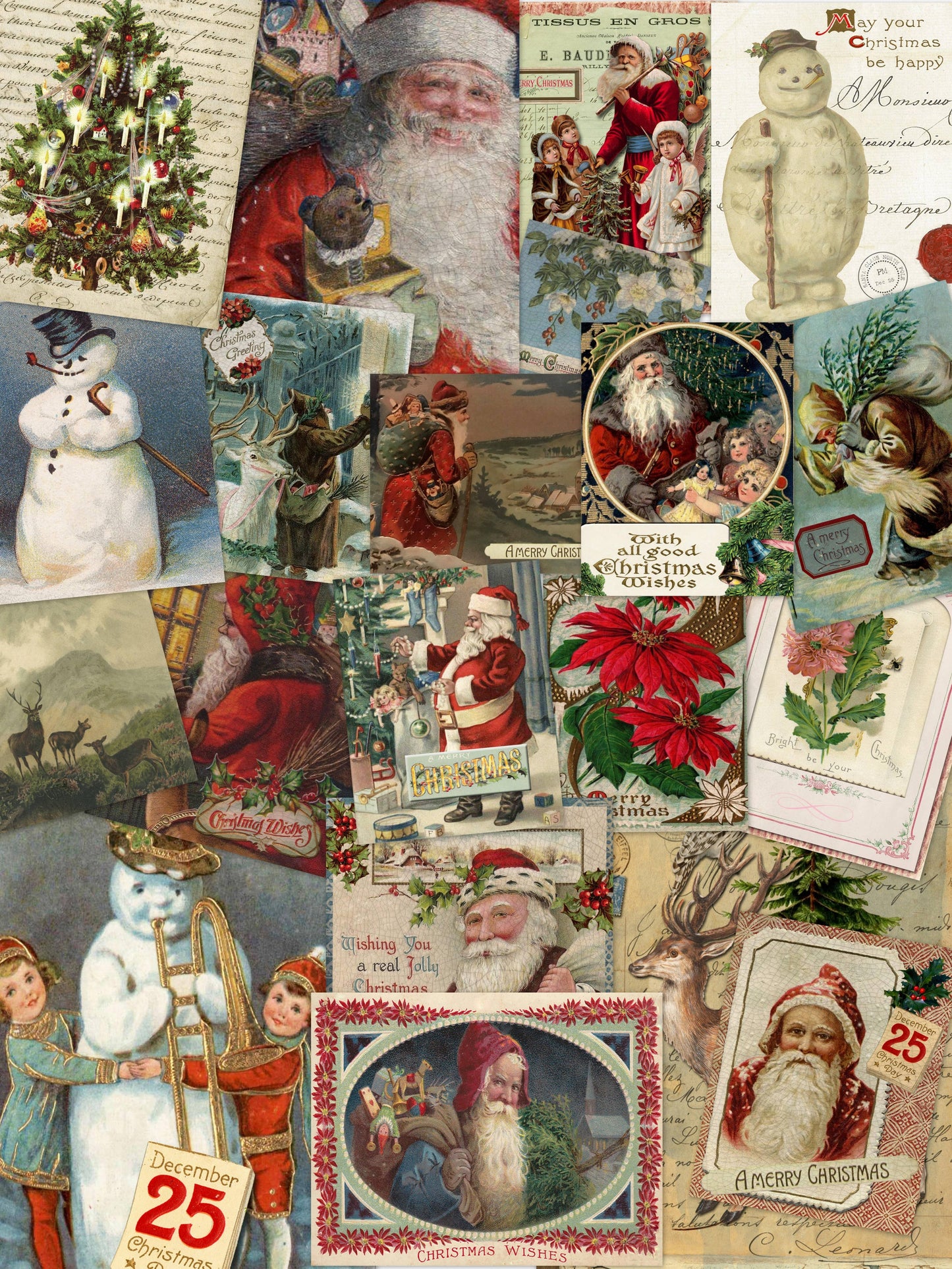 Monahan Papers - Assorted 11" x 17" 50 Piece Christmas Papers Collection