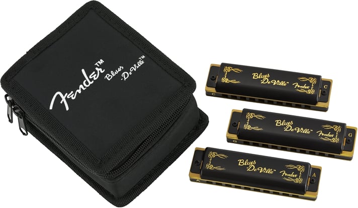 FENDER BLUES DEVILLE HARMONICA SET OF 3 C,G,A
