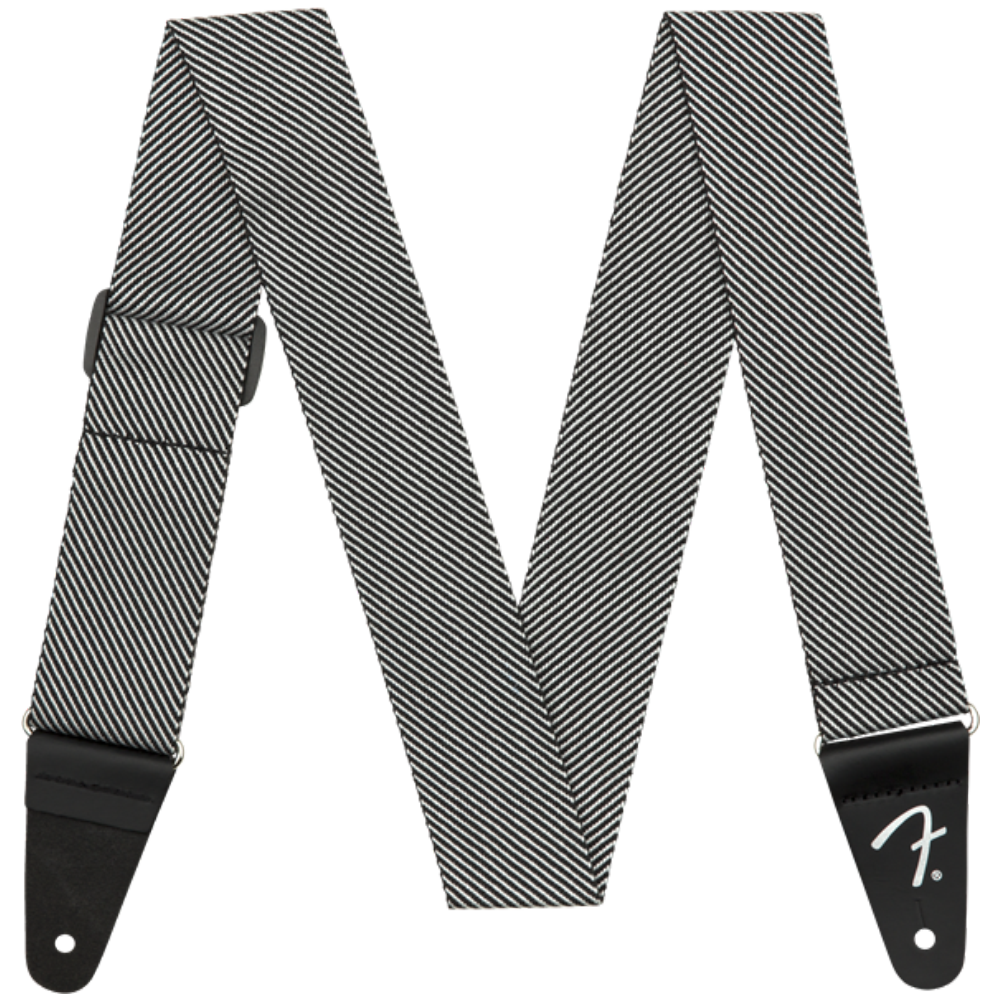 Fender modern tweed guitar strap white/black 2"