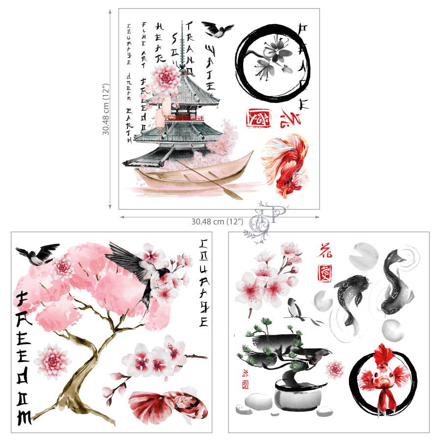 Hokus Pokus - Petite Transfer - Sakura 12.4x11.8"