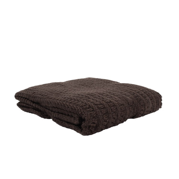 Harman Lurex Boucle Throw 50x60 Chocolate