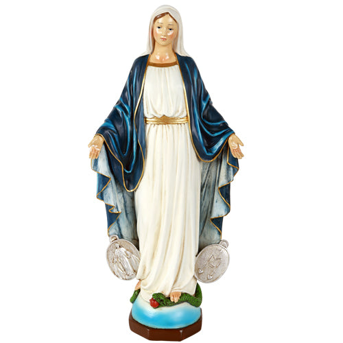 VIRGIN MARY WITH MIRACULOUS MEDAL FIGUREINE