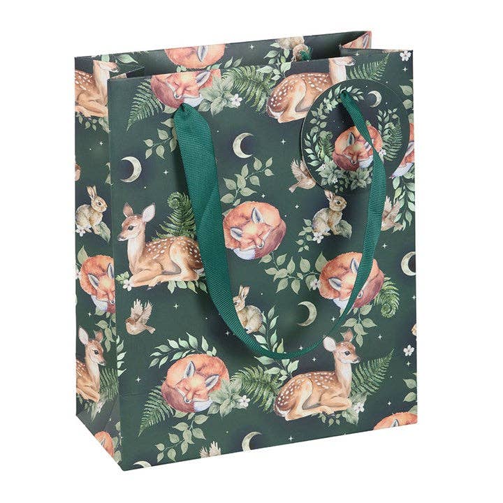Something Different Wholesale 23cm Medium Fawn and Friends Forest Animal Print Gift Bag