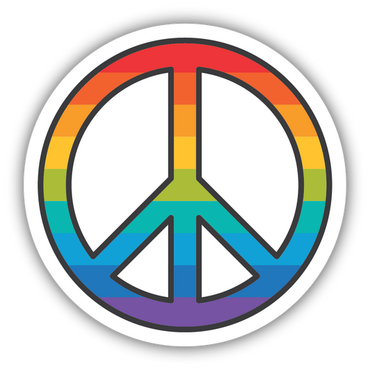 RAINBOW PEACE SIGN STICKER
