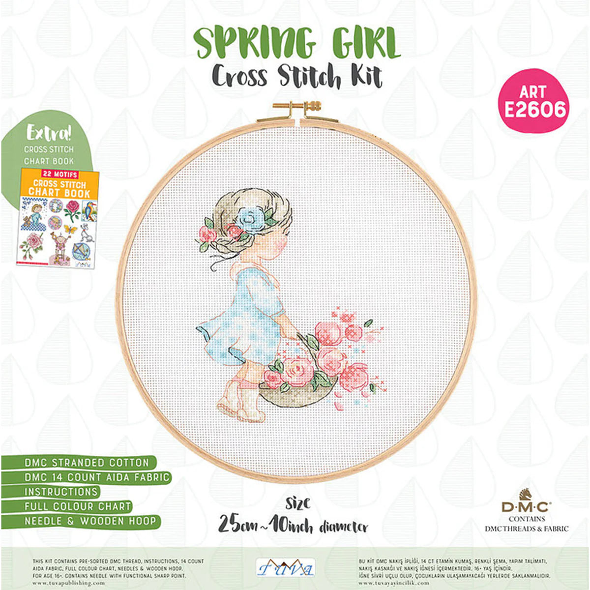 SPRING GIRL CROSS STITCH HOOP KIT
