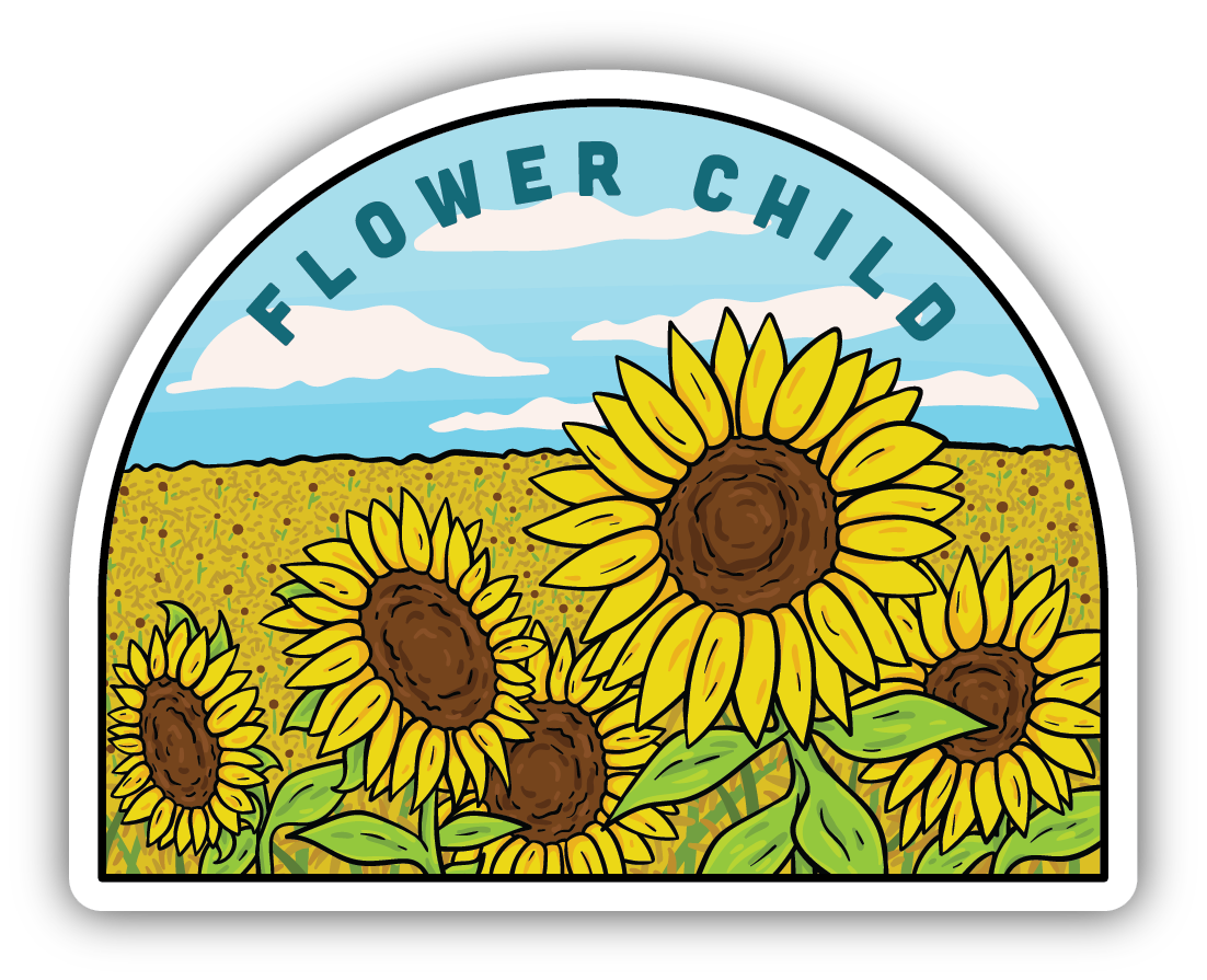Flower Child Sunflower Sticker