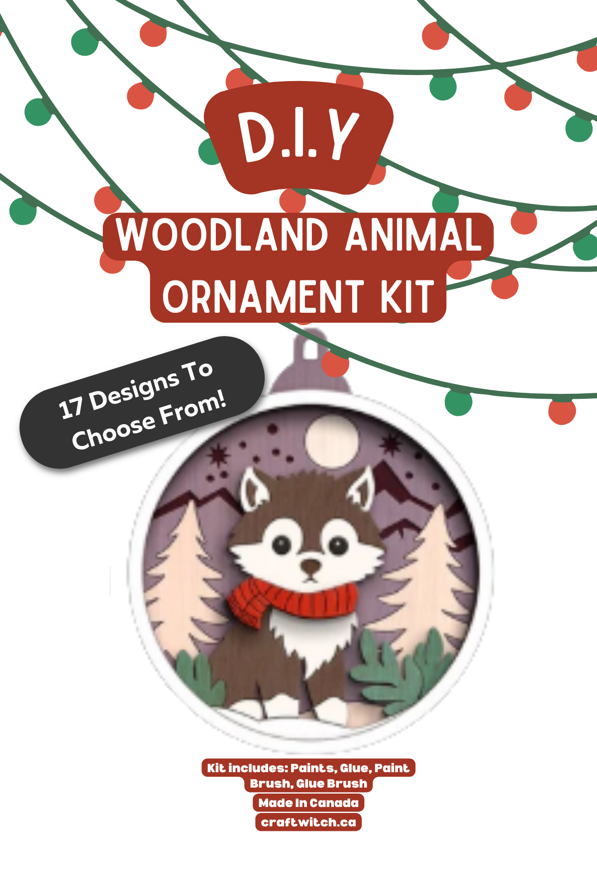 The Craft Witch - Wolf Pup Winter Wonderland Ornament Kit