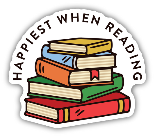 HAPPIEST WHEN READING STICKER