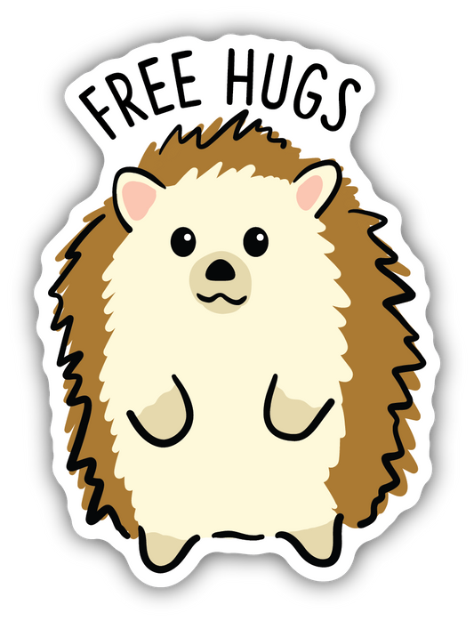 FREE HUGS HEDGEHOG STICKER