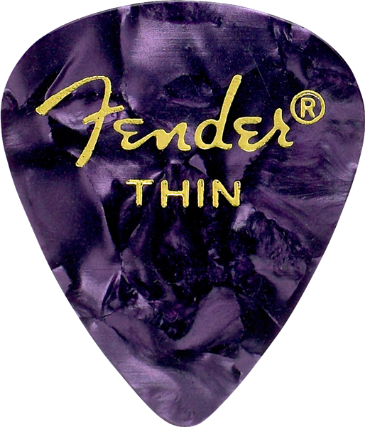 Fender 144picks premium celluloid picks 351 shape thin purple moto