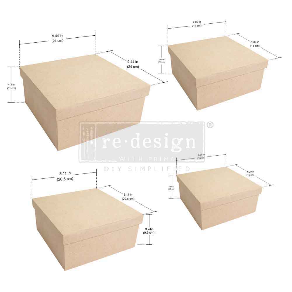 Unfinished MDF Square Nesting Boxes Set of 4