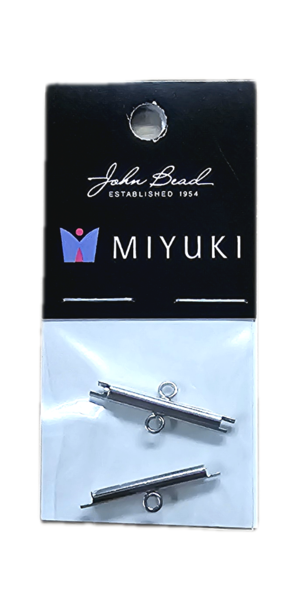 Miyuki Findings-End Tube (2pcs) 20mm w/ 1 loop Nickel color