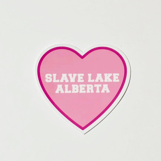 PINK HEART SLAVE LAKE STICKER