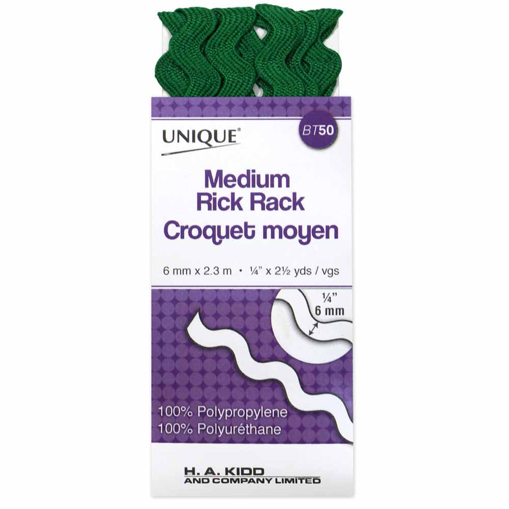 UNIQUE Medium Rick Rack 6mm x 2.3m - Emerald Greeen