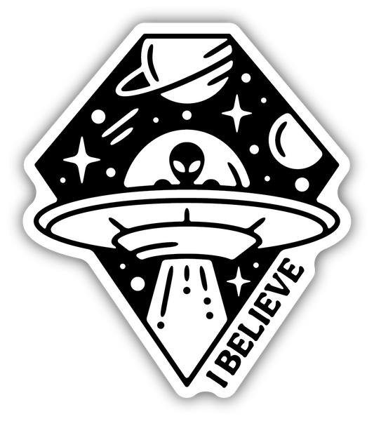 I BELIEVE ALIEN STICKER