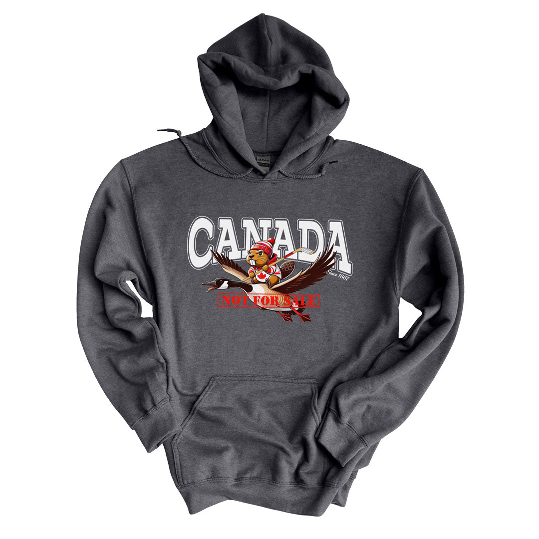 Canada Is Not For Sale Dark Grey Hooded Sweatshirt