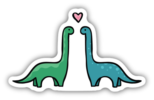 Green Blue Love Dinos Sticker
