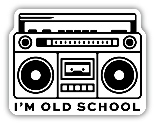 I'M OLD SCHOOL BOOMBOX STICKER