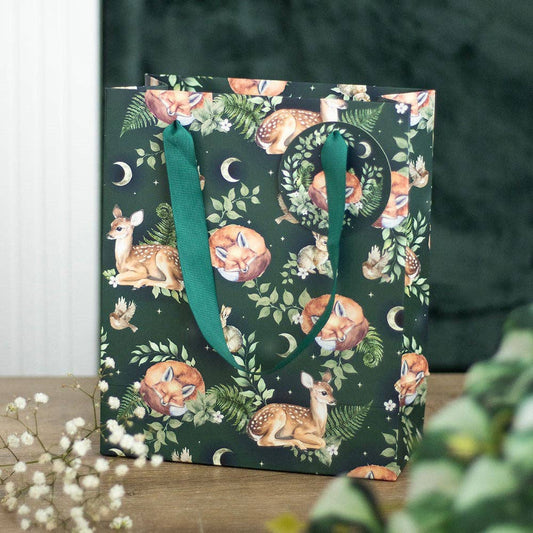 Something Different Wholesale 23cm Medium Fawn and Friends Forest Animal Print Gift Bag
