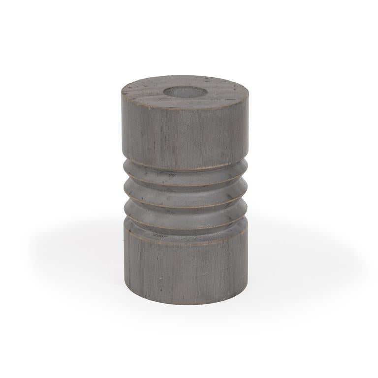 6" Turned Pine Wood Vase Gray