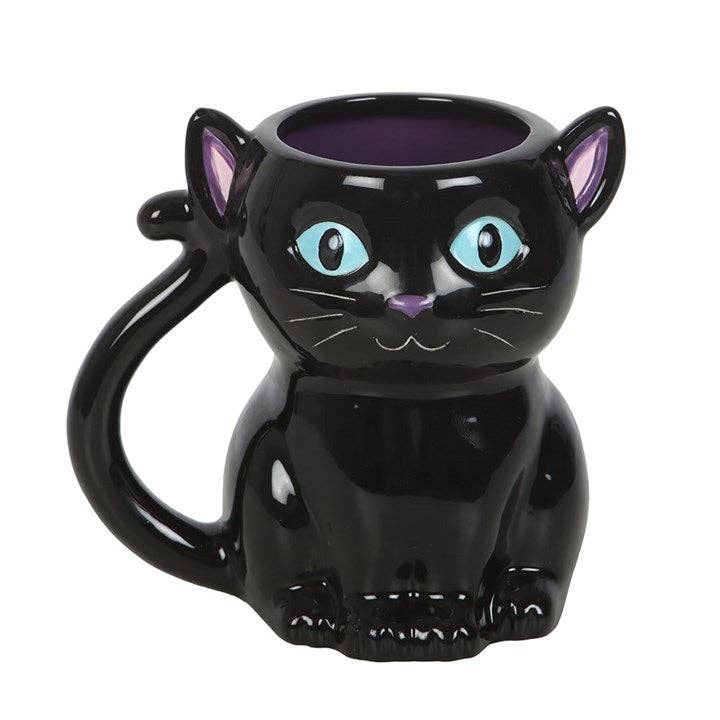Something Different Wholesale Cute and Creepy Gothic Black Cat Halloween Mug