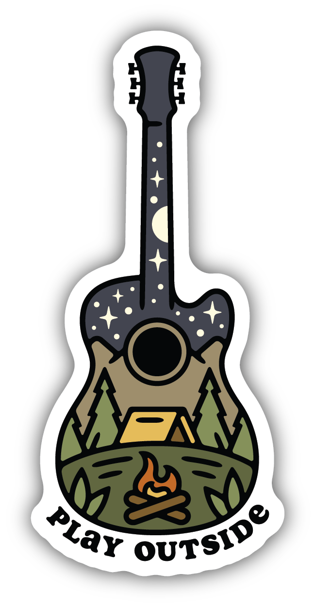Play Outside Guitar Sticker