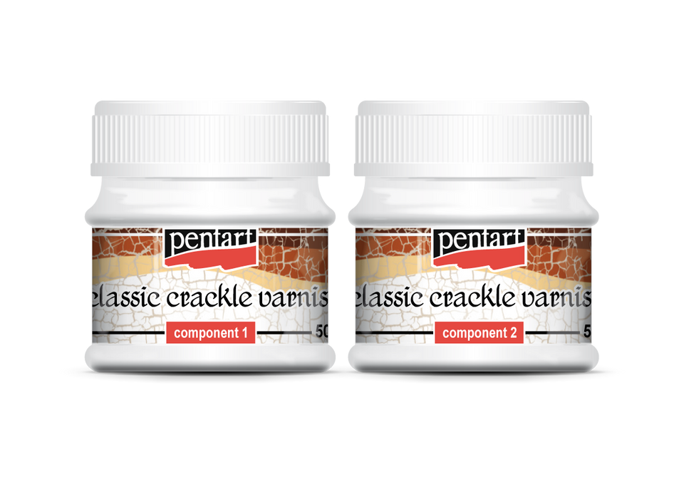 Pentart Classic Crackle Varnish 2 Component 50 ml Set