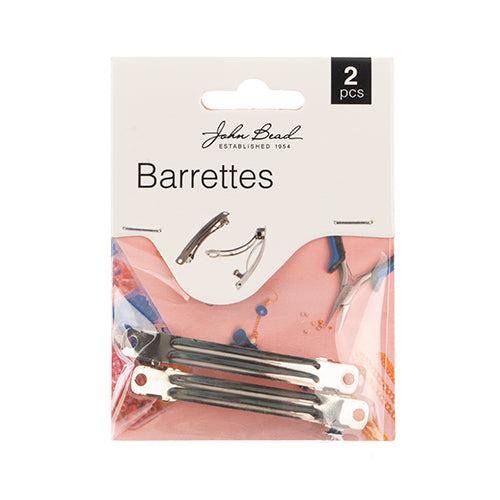 Must Have Findings - 2 3/8in. Hair Barrettes Silver 2pcs