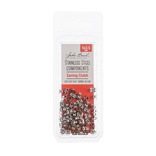 Stainless Steel Earring Clutch 5x3.5mm 50pcs