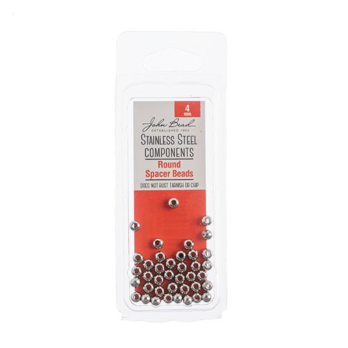 Stainless Steel Spacer Bead Round - 40 pcs