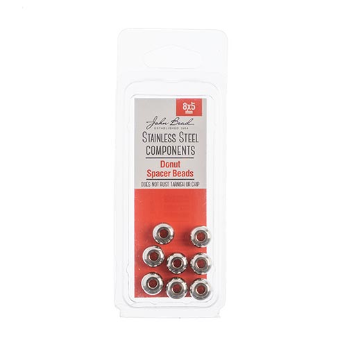 Stainless Steel Spacer Bead Donut 8x5mm 8pcs