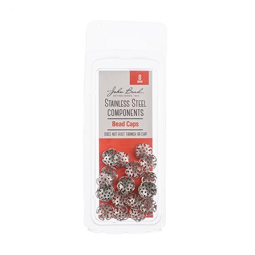 Stainless Steel Bead Cap 8mm 24pcs