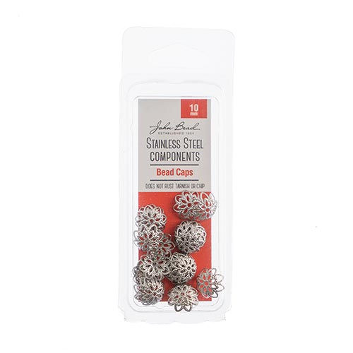 Stainless Steel Bead Cap 10mm 24pcs