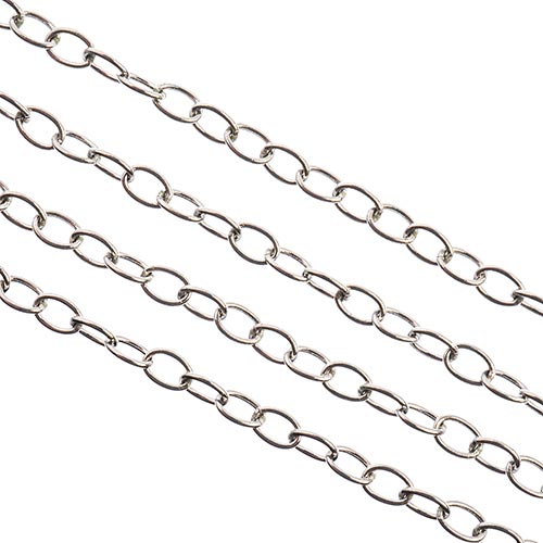 Stainless Steel Rolo Chain 1m w/ 3.7x2.4mm Links