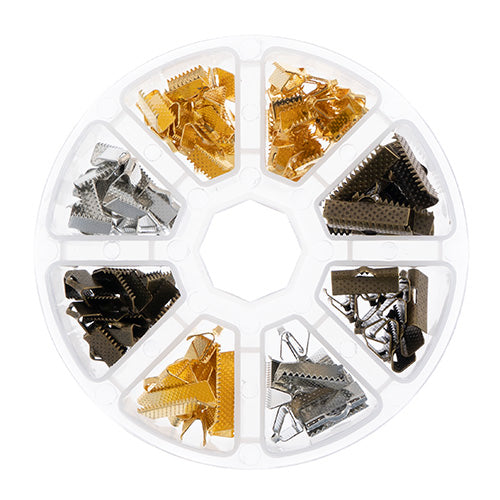 Findings - Assortment Round 8 Slots Clamp Ends 138pcs