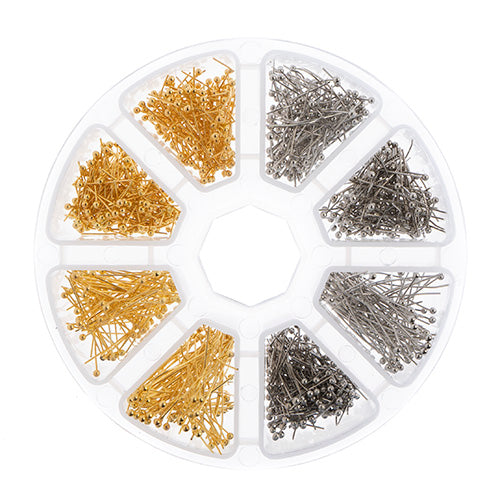 Findings - Assortment Round 8 Slot Ball Head Pins - 700pcs