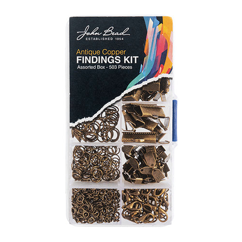 Findings - Assortment Box 10 Slots Antique Brass 503pcs