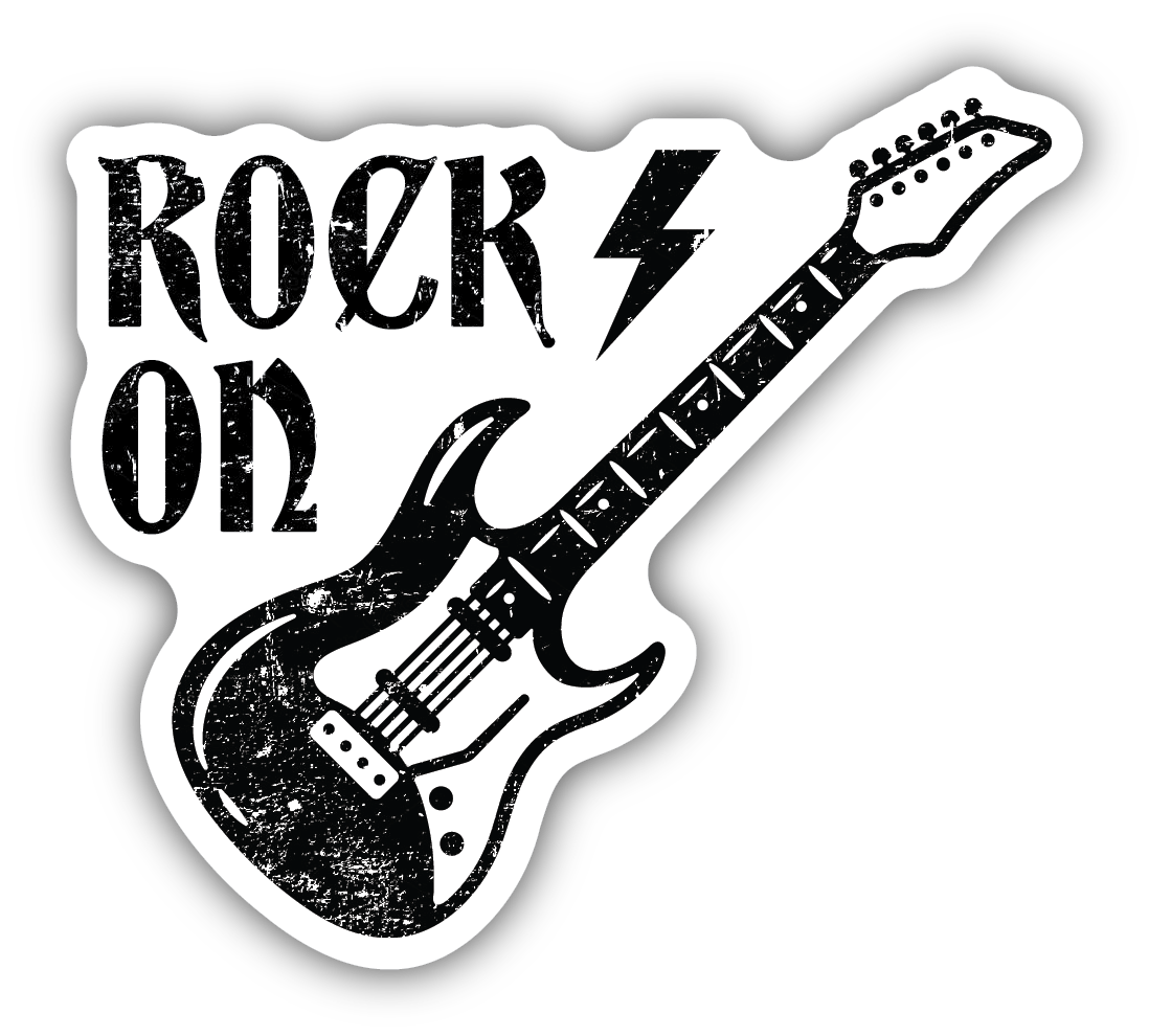 Rock On Guitar Sticker
