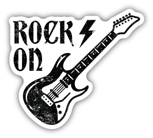 ROCK ON GUITAR STICKER